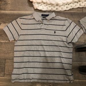 Polo-large-Silver with Gray stripes